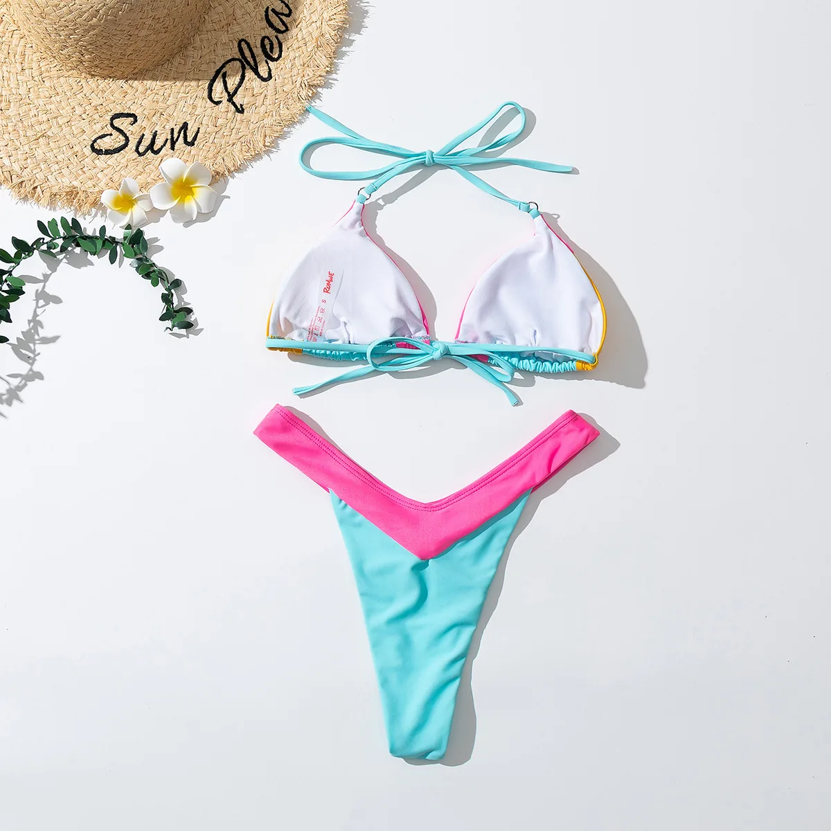 

Ashes Sexy Bikini Biquini Women's Swimsuit Swimwear 2021 Bathing Suit Set Bikini for Woman 2Pcs Push Up Beachwear Three-color