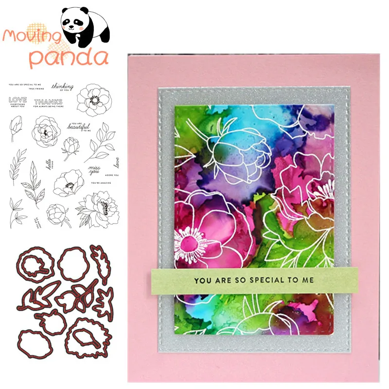 JC220 НОВЫЕ Изящные цветы металлические режущие штампы и прозрачные для