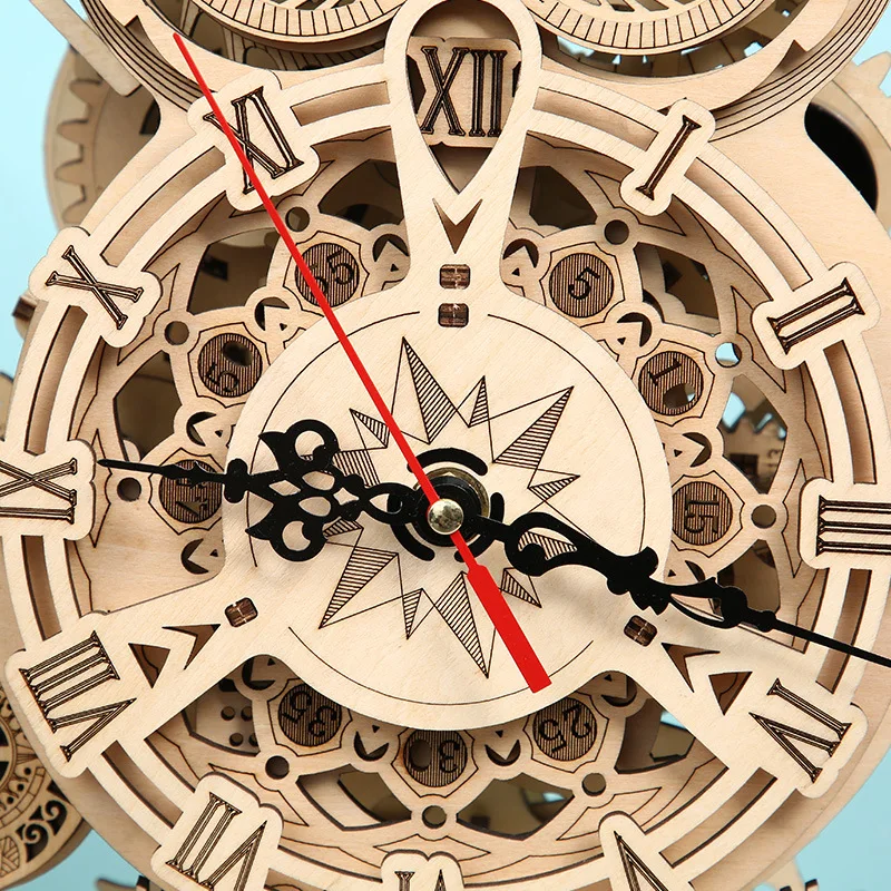 Деревянный 3D-пазл Обучающие игрушки сова сидит часы модель набор для