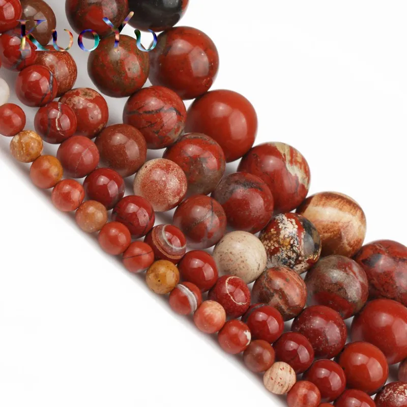 Красные яшмы из натурального камня круглые свободные шарики для изготовления