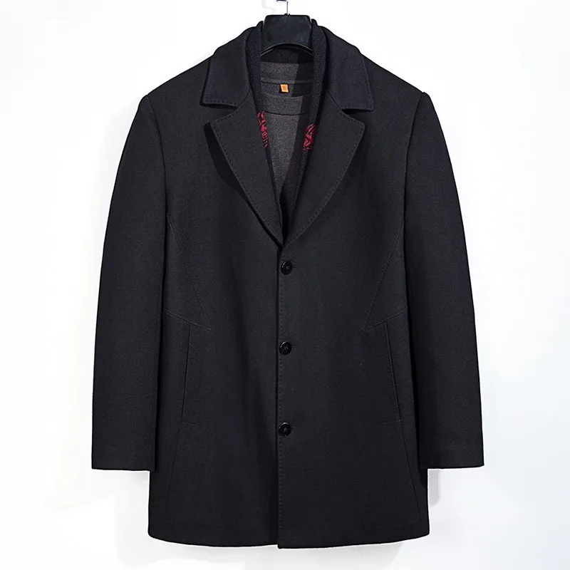 

Plus size 8XL 7XL 6XL Autumn & Winter Single Breasted Woolen Coats Men' s Wool Jackets Turn-down Collar Wool & Blends Overcoat