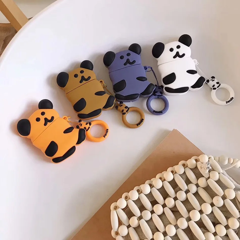 Для AirPods чехол 3D милый мультяшный медведь чехол для наушников для Airpods 2/i10/i11TWS ins стильный защитный чехол с кольцом на палец