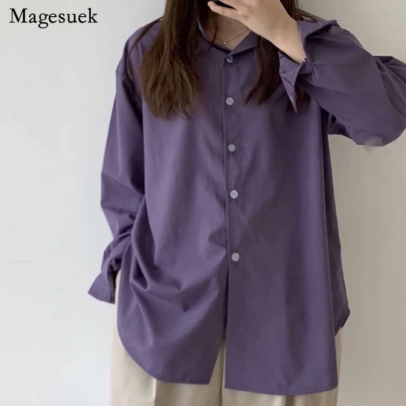 

Women Spring Long Sleeve Purple Women Blouse Tops Autumn Plus Size Cardigan Office Lady Shirts Single Breasted Clothing 12279