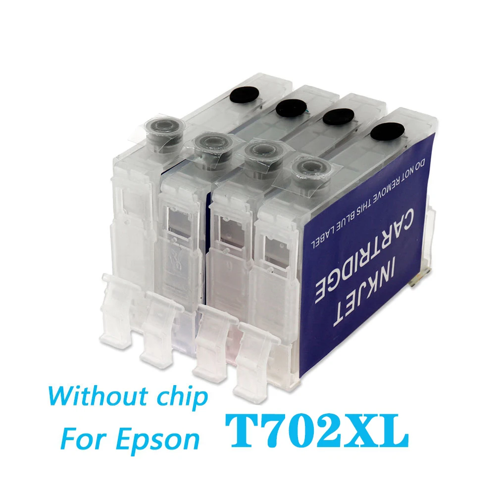 T702 T702XL перезаправляемый картридж без чипа для Epson рабочей силы Pro WF-3720 WF-3733 WF-3730