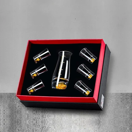 B 1 Separator 6 Cups 24K из золотой фольги Кристальный водка Spirit Sake Винный Графин Набор стаканов по-прежнему Destilador Moonshine аксессуары Decantador De Vino - Цвет: B 1 Separator 6 Cups