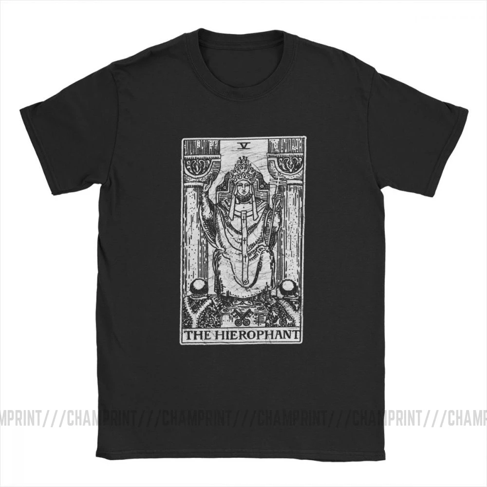 Футболка с надписью hieropant Tarot Card Major Arcana Fortune Telling Occult Мужская футболка короткими