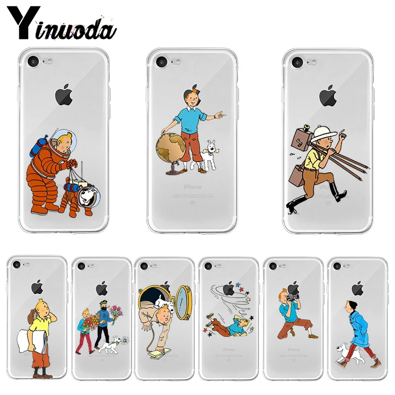 Yinuoda приключения Тинтин милый чехол для телефона iPhone 8 7 6 6S Plus X XS max 10 5 5S SE XR