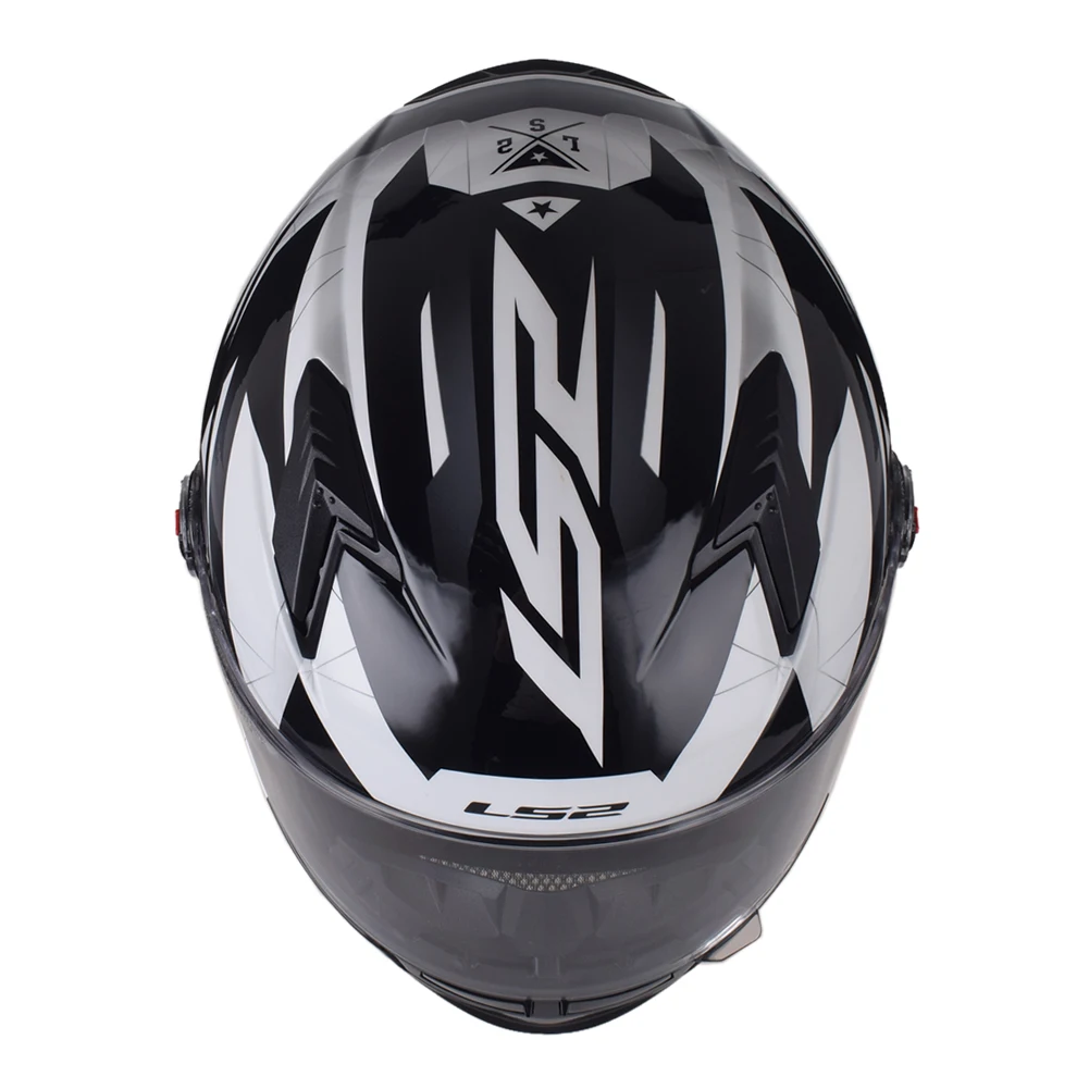 LS2 дренаж черный/белый полный лицо мото гоночный мотоциклетный шлем велосипед