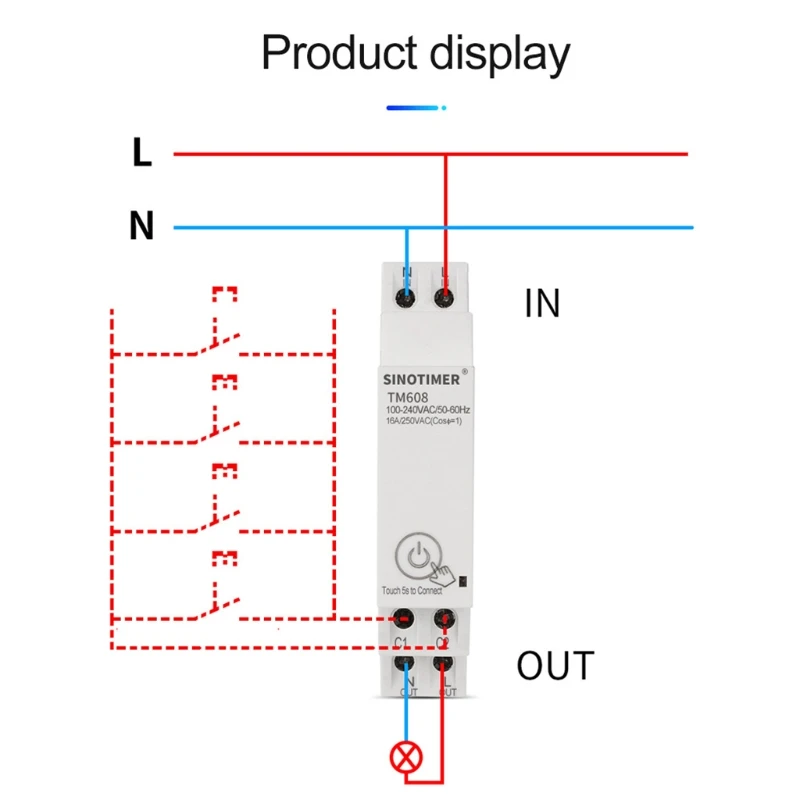 

TM608 Single Phase WIFI Home Energy Meter with Timer Switch Remote Control by APP Multi-functional Voltage Current Detection Tim