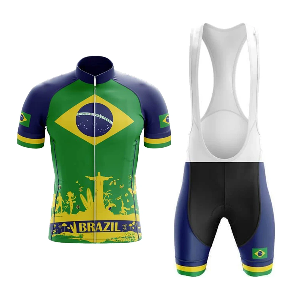 

2022 Brazil Summer Ciclismo Masculino Cycling Jersey Bib Shorts Gel Breathable Pad Maillot Ciclismo Hombre Bicicleta De Montaña