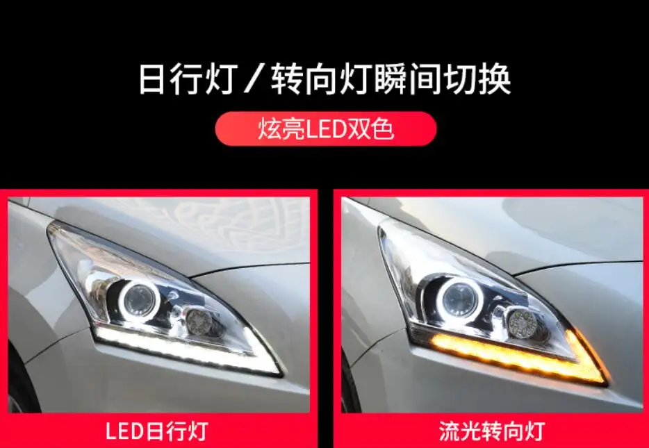 2013 ~ 2015y автомобиля bupmer головной светильник для Peugeot 3008 автомобильные аксессуары