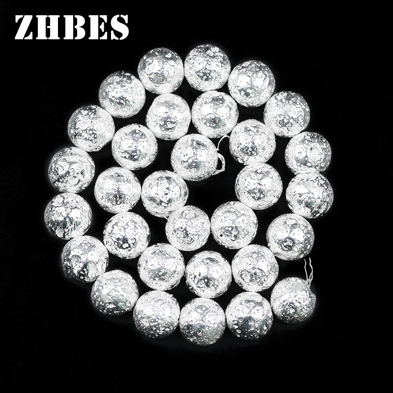 

White Lava Hematite Natural Stone Ball 4 6 8 10 12 MM Round Spacers Loose Spacer Beads For Jewelry Making DIY Accessories