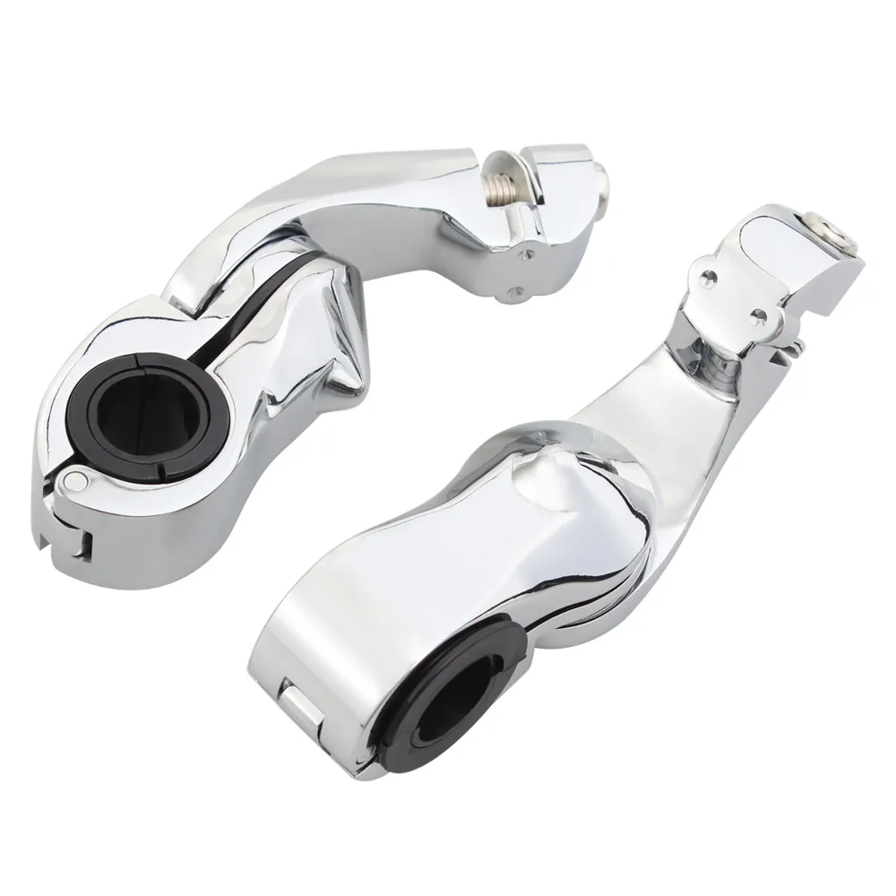 

Chrome Motorcycle Adjustable Highway Foot Pegs Mount Kit Universal 32mm Engine Guards For Harley Honda Suzuki Cafe racer Bobber