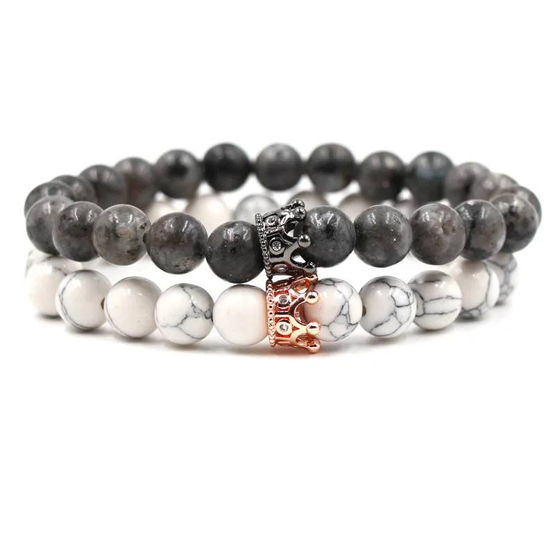 Двойной зеленый белый браслет из натурального камня женские ювелирные изделия