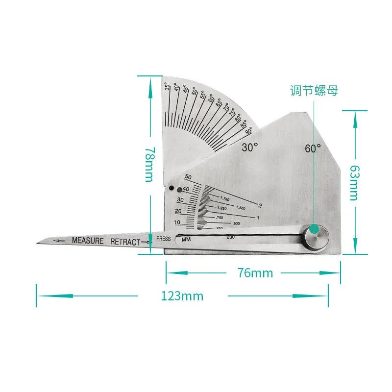 High quality Stainless steel weld gauge Debugging of mechanical threads Mould testing debugging tools Fillet machinist gauges |