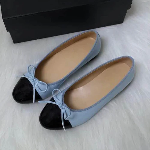 Sky blue Балетки на плоской подошве с бантиком; ; женские балетки; классические слипоны; Zapatos De Mujer sapato feminino; обувь на плоской подошве; Sapatilha Feminina - Цвет: Sky blue
