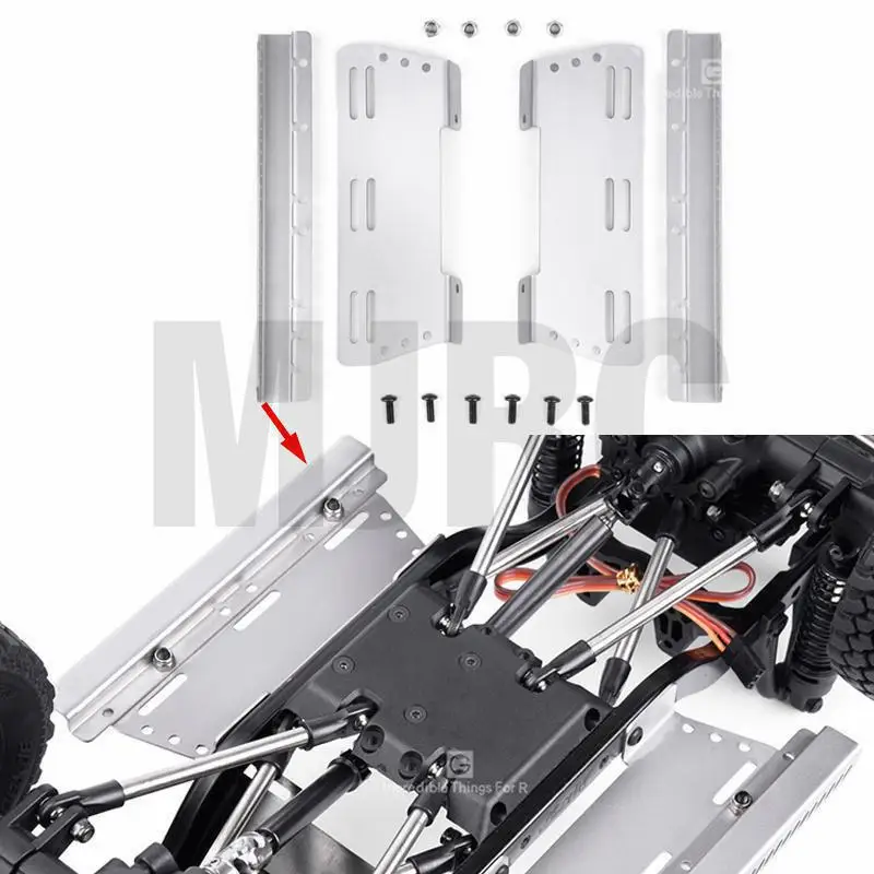 

1pair Metal Side Pedal For RC Crawler Car MST CFX "242MM/252MM/267MM Wheelbase chassis" JIMNY Stainless steel side skirt guard
