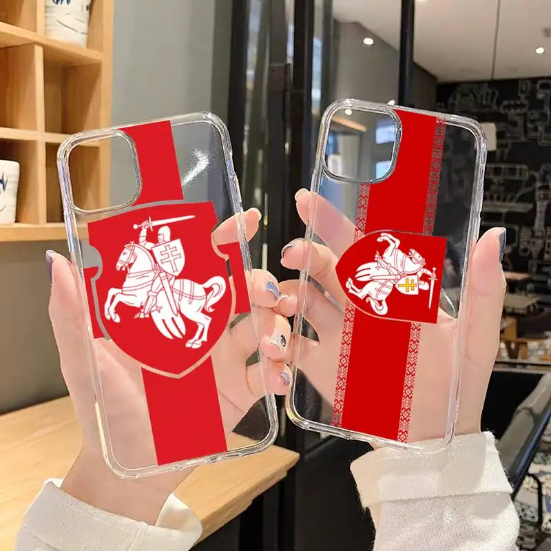 

Republic Belarus National flag Phone Case For iphone 13 12 11 8 7 plus mini x xs xr pro max Transparent soft