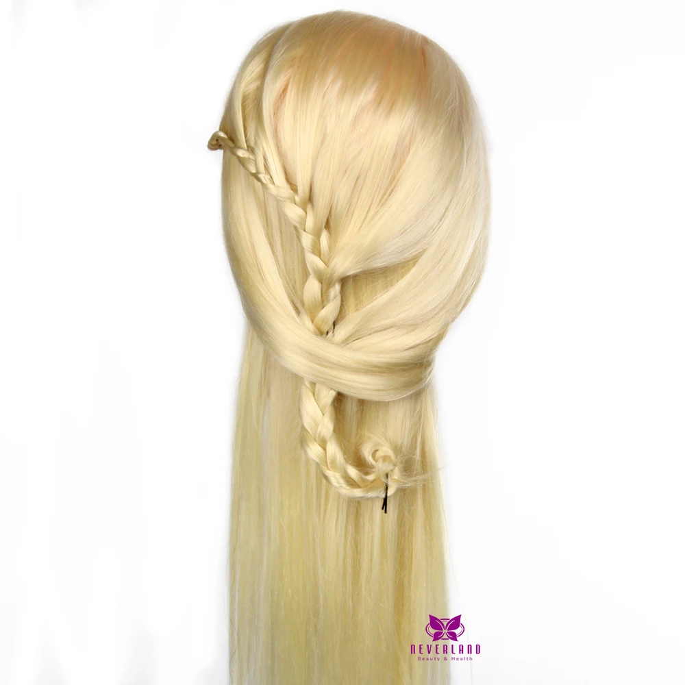 22 дюйма Парикмахерская учебная голова 30% настоящие светлые волосы высокого