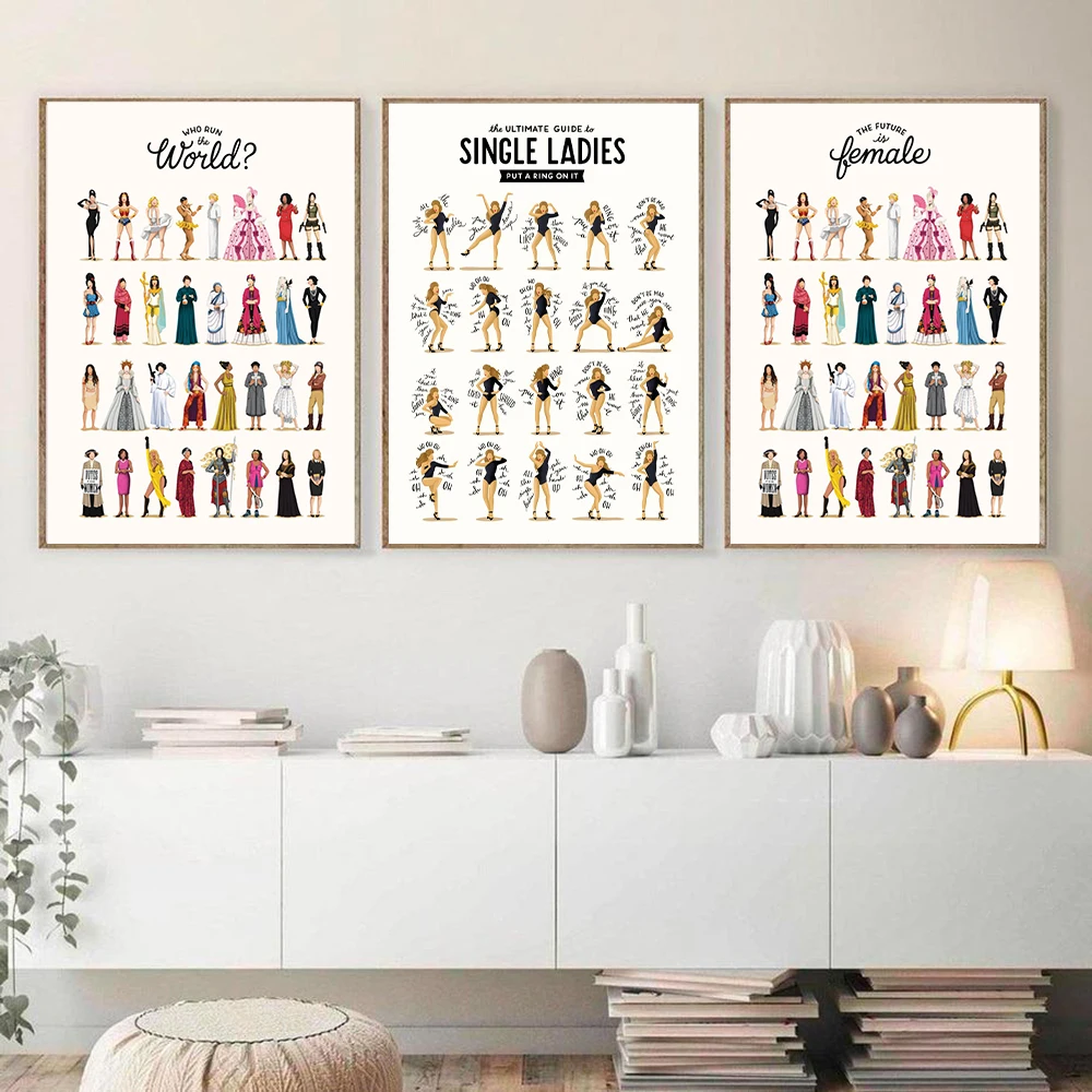 

Who Run The World Poster Future Is Female Canvas Painting Girlboss Gift Wall Feminism Art Print Picture For Bedroom Home Decor