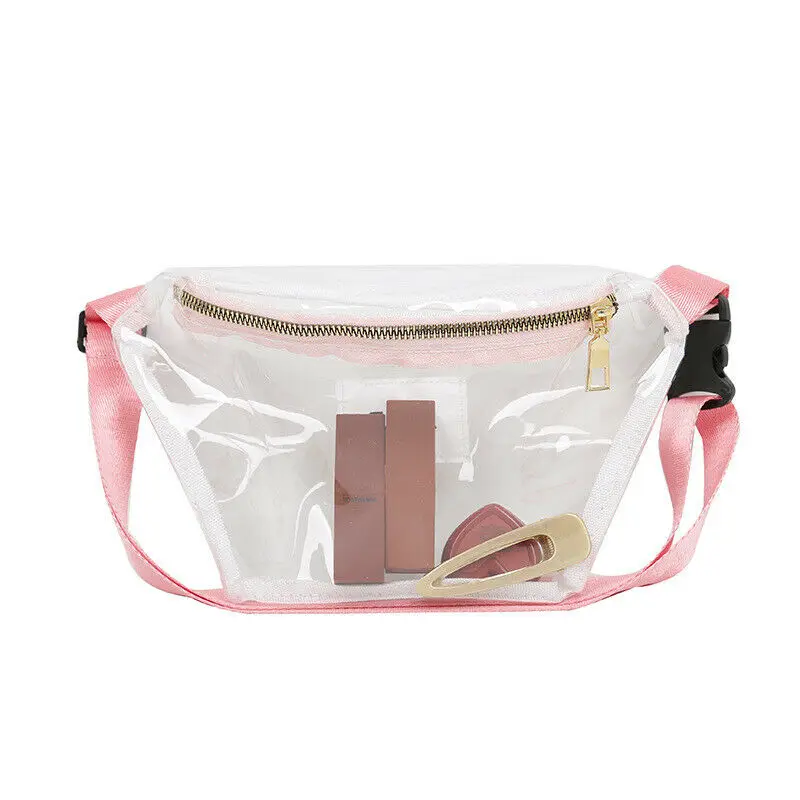 

Women Clear Transparent Waist Bag Phone Pouch PVC Fanny Pack Chest Bag Travel