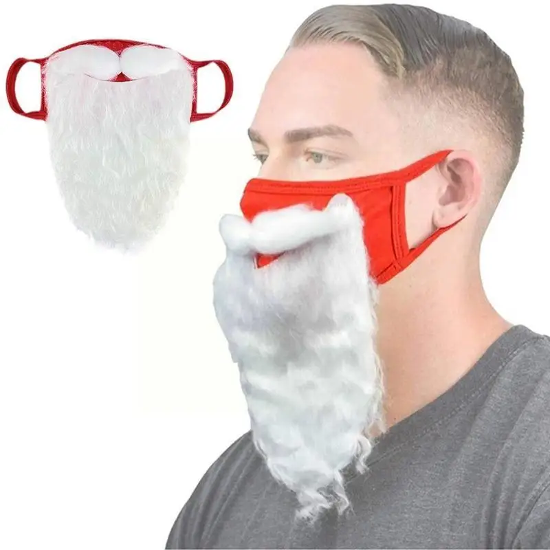 

Christmas Decoration Santa Claus Beard Masks Adult Funny Beard Xmas Party Cosplay Halloween Children Santa Reusable M8j1