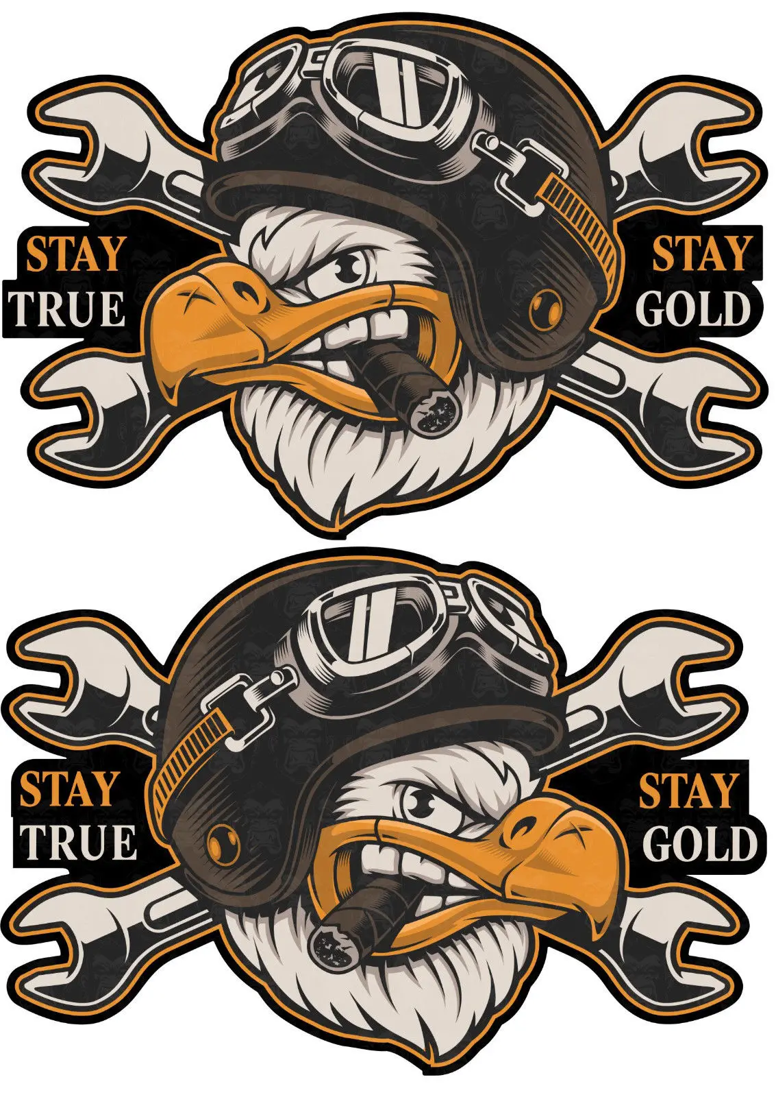 

2psc Oldschool Biker Sticker 1% Chopper Aufkleber Stay True Motorrad USA Bobber Motorhome Camper Motorcycle Helmet Wall stickers