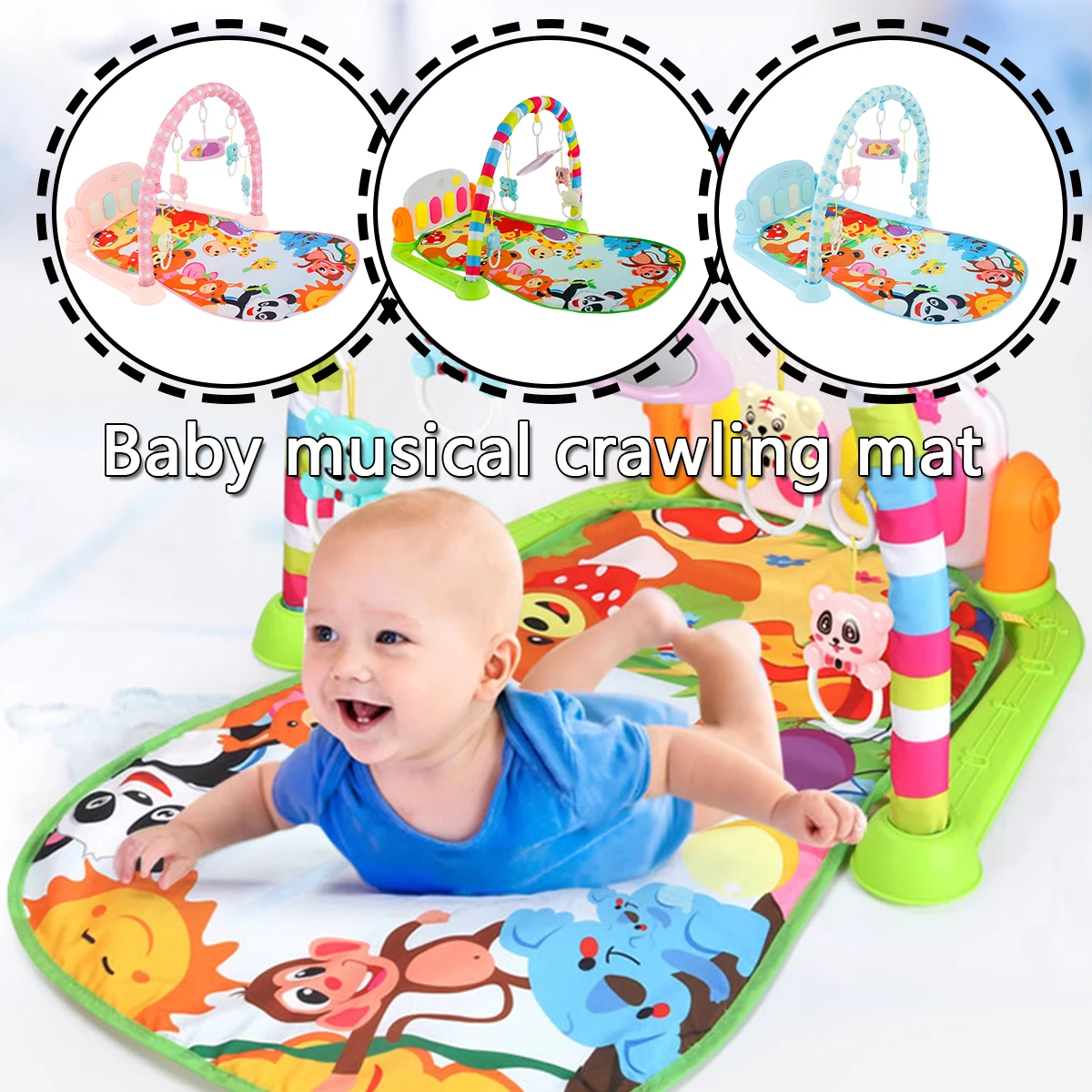 

Baby Play Mat Crawling Carpet Baby Music Rack Play Mat With Piano Keyboard Music Activity Mat Play Mat Kick Play Piano Toys