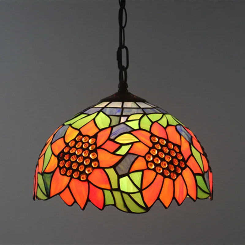 

12 Inch Sunflower Pendant Light Creative Restaurant Entrance Aisle Garden Pendant Lamp Dining Room Flower Hanging Lights