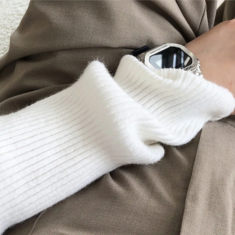

[SUVIYER] Spring Autumn Pullover Knitted Short Sweater Women Fashion Long Sleeve White Black Women Clothing Thin