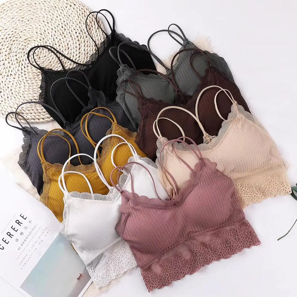 Women Sexy Lace Crop Tops Tube Top Bralette Female Camis Lingerie Plus Size Summer Bra Tank Camisole | Женская одежда