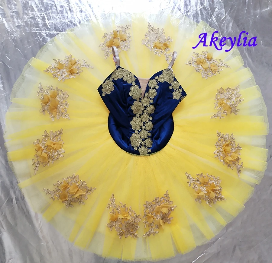 Детская синяя желтая балетная пачка для выступлений Цветочная фея взрослых