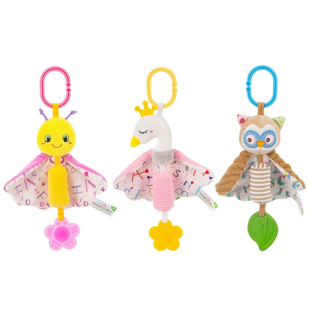 

Baby Hanger Rattle Toy Plush Spiral Musical Sensory Stroller Rattle Toy With Clips Stuffed Car Seat Toy For Newborn Toddlers B