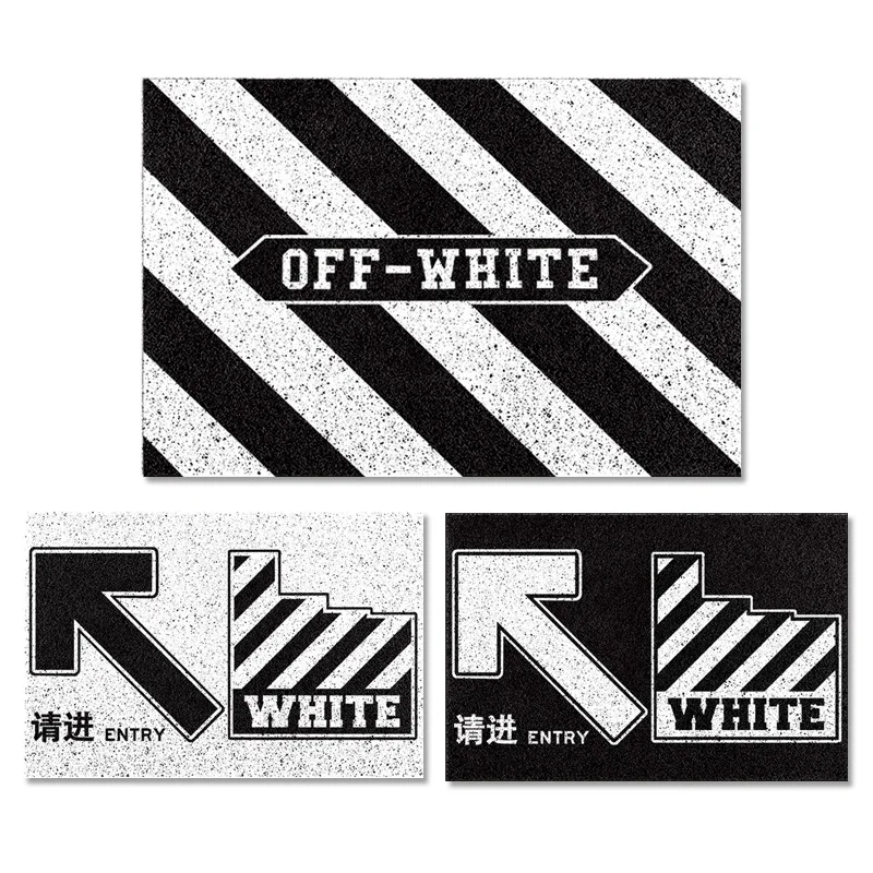 

Белый и черный коврик из ПВХ для входной двери, ковер для прихожей, ванной, кухни, противоскользящий домашний коврик для входной двери