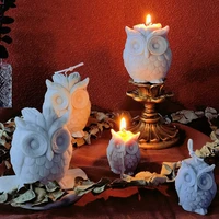 great artist figure head owl candle plaster cast silicone mold diy handmade craft resin casting art craft mold home decoration
