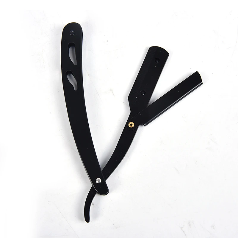 

Бритва для волос, античный черный складной нож для бритья, нержавеющая сталь, держатель для прямой бритвы, мужские инструменты для бритья (б...