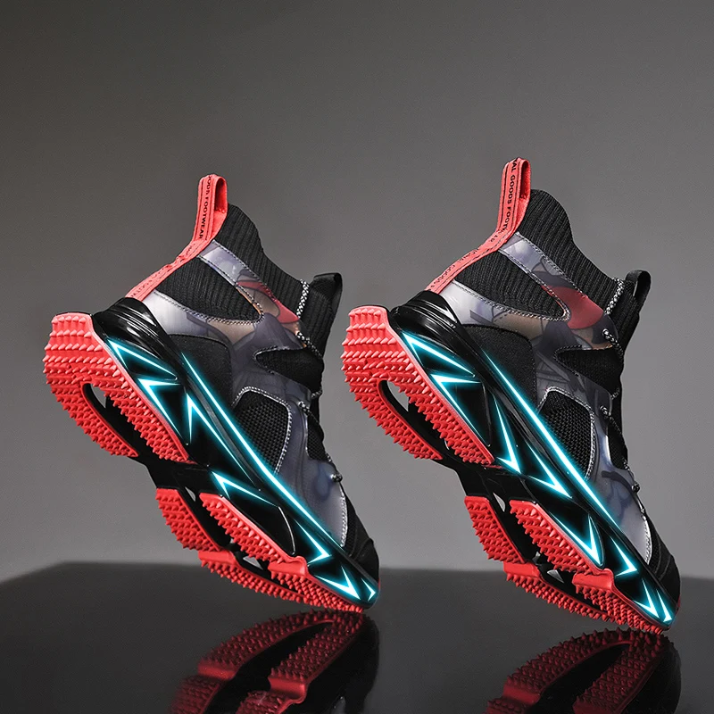 

New Breathable High Top Running Shoes for Men Blade Cushioning Sneakers Outdoor Professional Athletic Training Shoes Zapatills