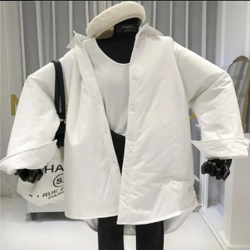 Новая Корейская осенняя и зимняя свободная хлопковая стеганая куртка Женская утолщенная рубашка для отдыха