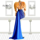 Платье для выпускного вечера цвета шампанского и Королевского голубого с рукавами-фонариками, коктейльное платье с бусинами, одежда для вечеринки на день рождения, платья для праздника, вечернее платье, 2022