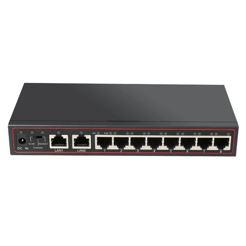KuWFi 8 портов POE сетевой коммутатор 100 Мбит/с Ethernet RJ45 LAN быстрый настольный