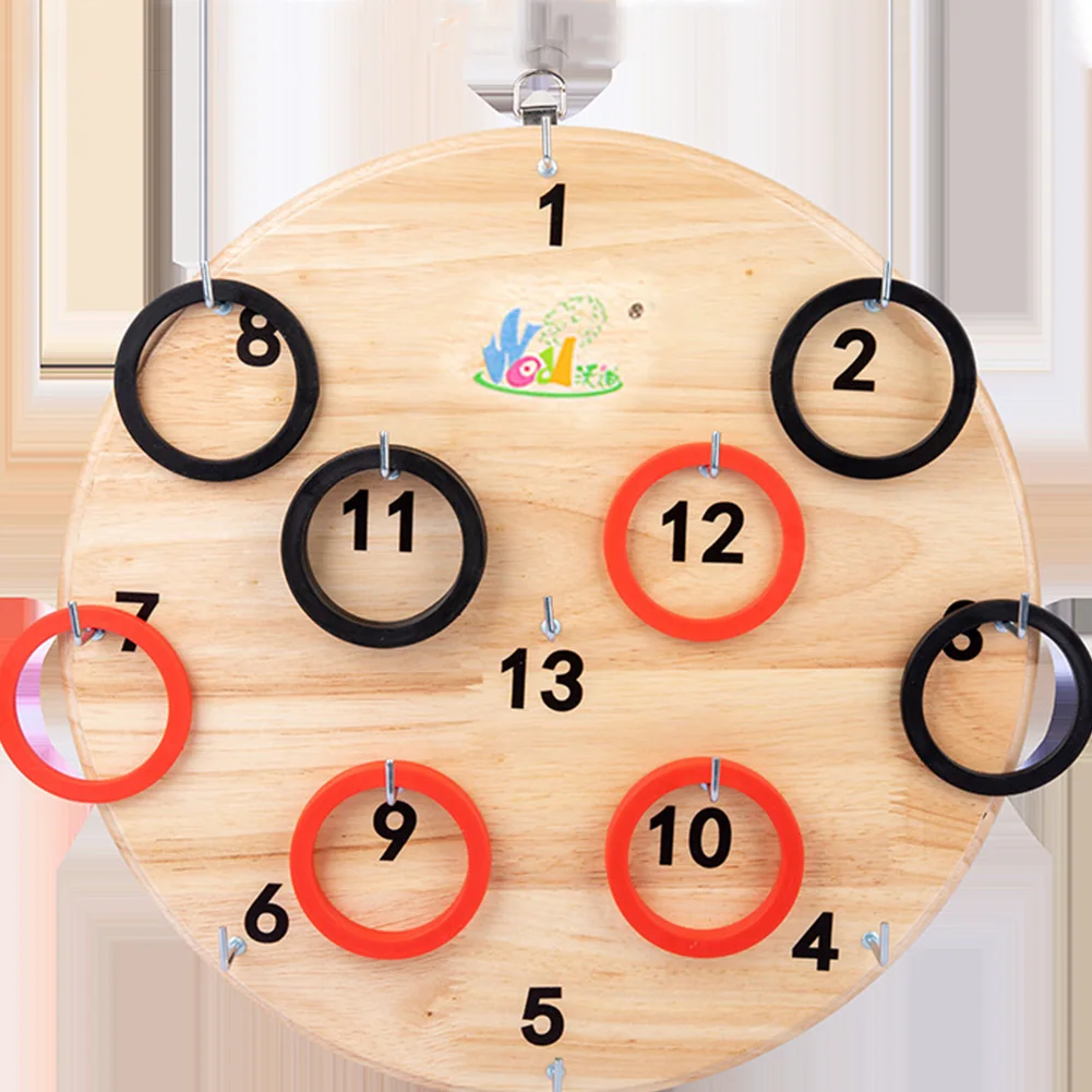 

Portable Wooden Ring Toss Game Kit Indoor Hook Board Ring Game Set Parties Toys for Kids Hand-eye Coordination
