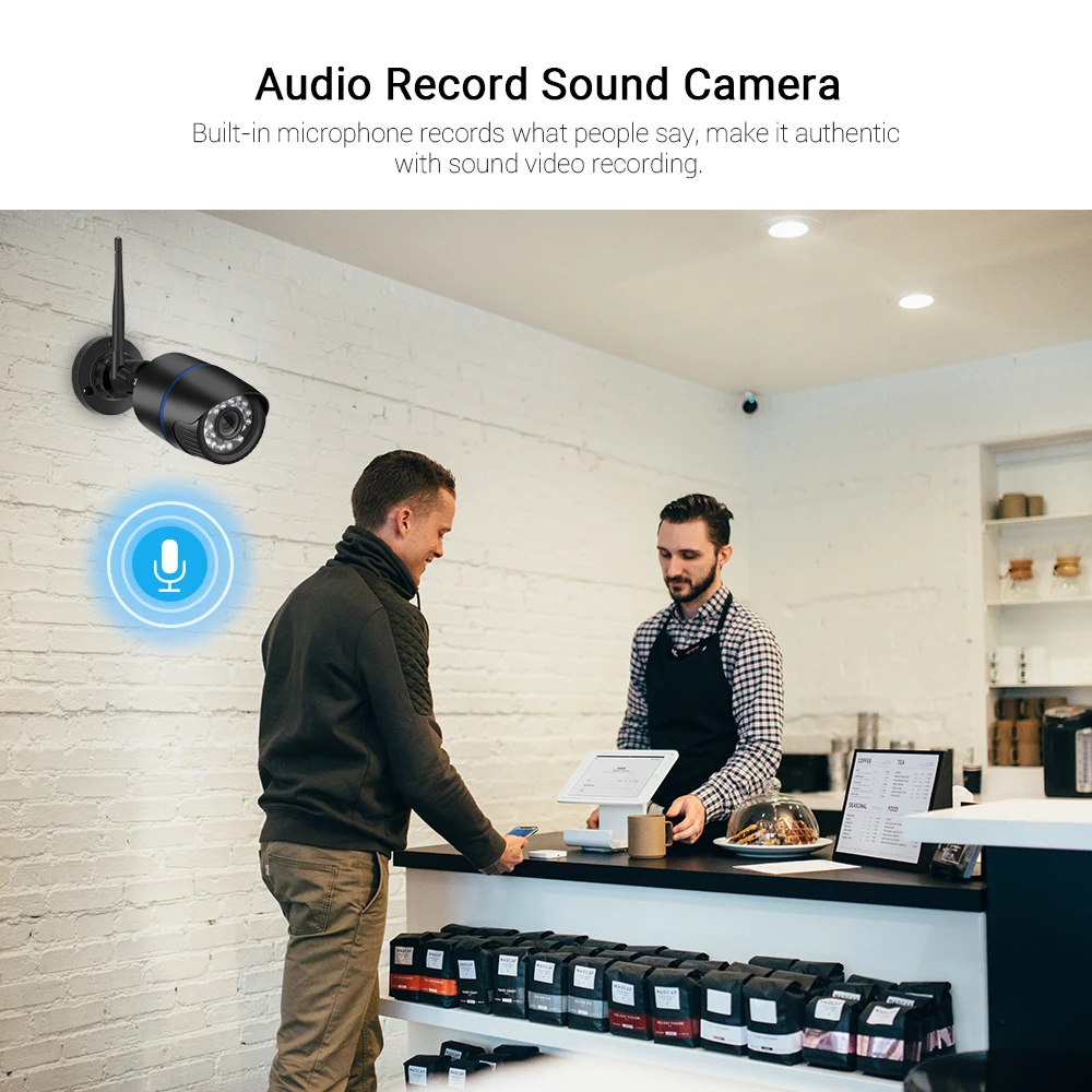 Hamrolte Yoosee Wifi камера HD 1080P Onvif Беспроводная камера Аудио запись ночного видения Водонепроницаемая уличная камера движения Dection