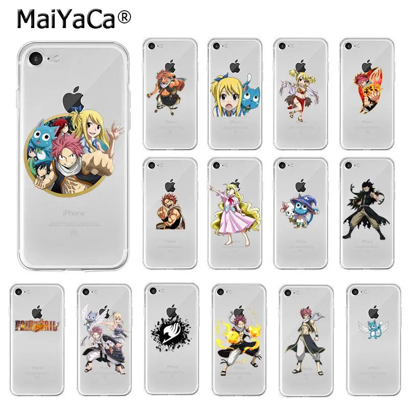 Мягкий чехол FHNBLJ из ТПУ с аниме Фея хвост для Apple iPhone 8 7 6 6S Plus X XS MAX 5 5S SE XR