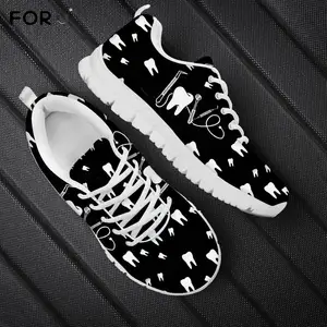 Кроссовки FORUDESIGNS женские с рисунком зубов, мультяшное стоматологическое оборудование, обувь на плоской подошве, обувь для весны и осени