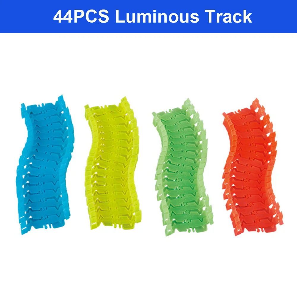 48PCS LUMINOUS TRACK 5,5 см железнодорожные автомобильные игрушки DIY универсальные аксессуары для светящихся магических гоночных треков Развивающие игрушки для Дети Детские подарки - Цвет: 48PCS LUMINOUS TRACK