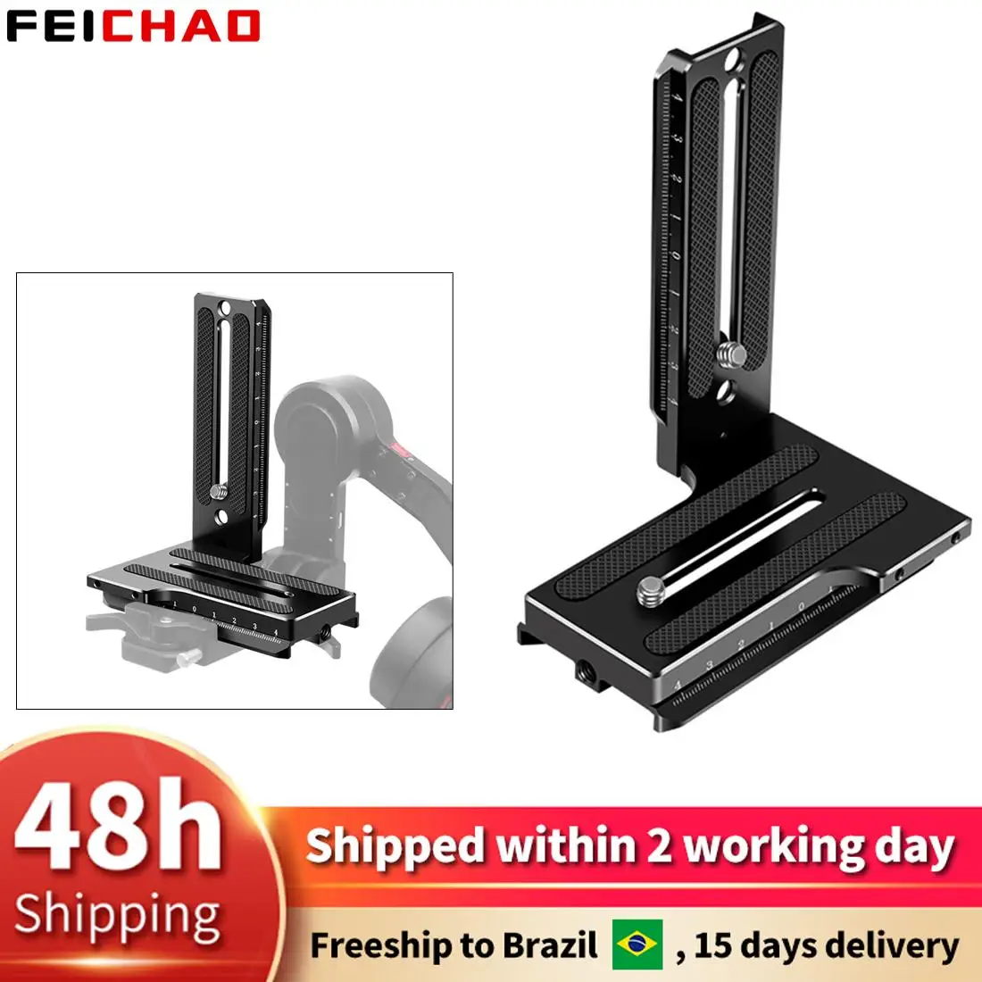 

L Bracket Vertical Plate Support Holder Quick Release Switchable for Zhiyun Weebill Lab S Crane 2 Crane 3 3S Gimbal Video Camera