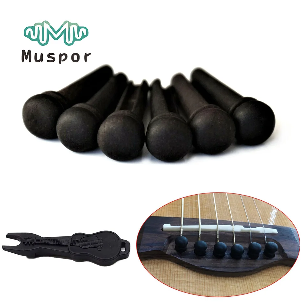 6 шт Акустическая гитара из черного дерева деревянные шпильки для порожка строка