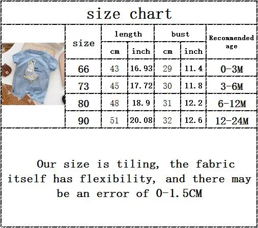 

Newest Denim Thin Cool Romper Kids Baby Boys Girls Short Sleeve Cartoon Packet Overalls Outwear Infant Newborn Jumpsuits 0-24M
