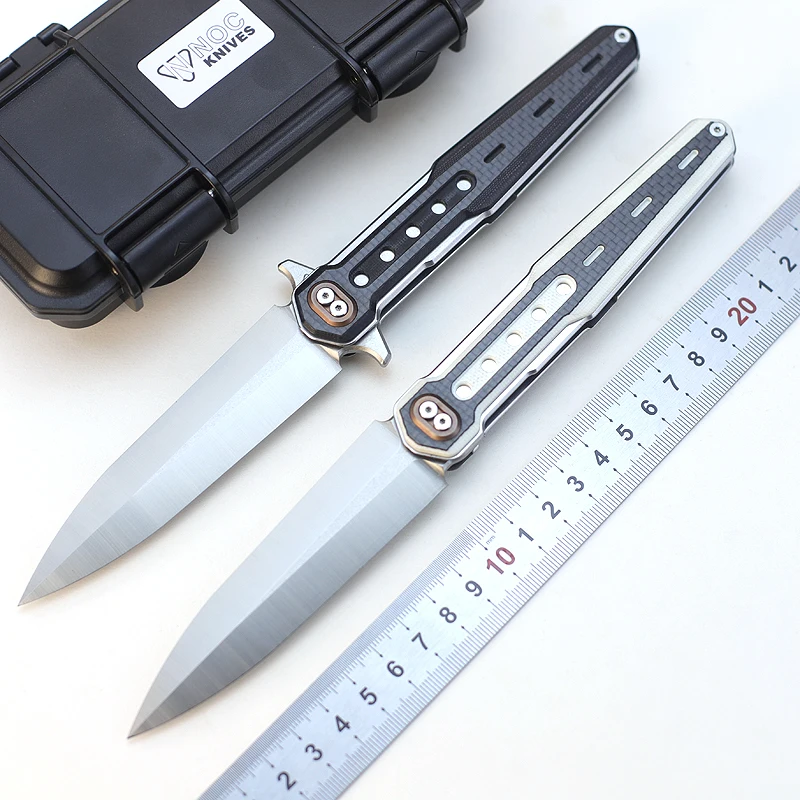 NOC DG-12 Outdoor Tool EDC Folding Knife 58HRC High Hardness Pocket Knife 440C Blade G10 CF Handle Tactical Camping Cutter