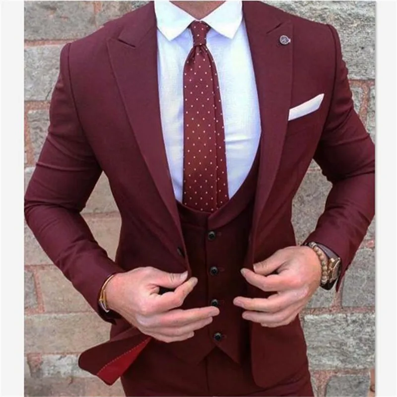 10 Style and color Мужские костюмы(пиджак+ брюки+ жилет) новейший дизайн пальто серый с узором в Горошек Приталенный деловой Блейзер классический смокинг для свадьбы жениха - Цвет: 10 Style and color